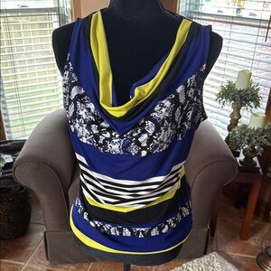 Calvin Klein Women's Blue and Yellow Sleeveless